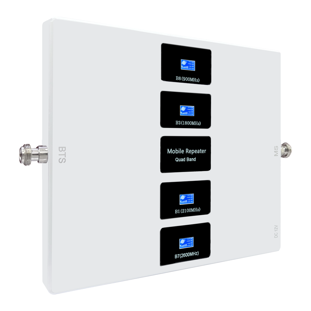 Quad band signal amplifier 900 1800 2100 2600MHz Signal Booster LTE Mobile Signal Repeater Mobile Booster 2G 3G 4G 5G